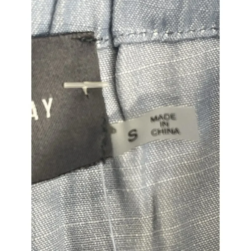 Hudson Gray Paperbag Waist Cargo Shorts Women’s Small Light Blue Chambray NWT - Picture 4 of 13